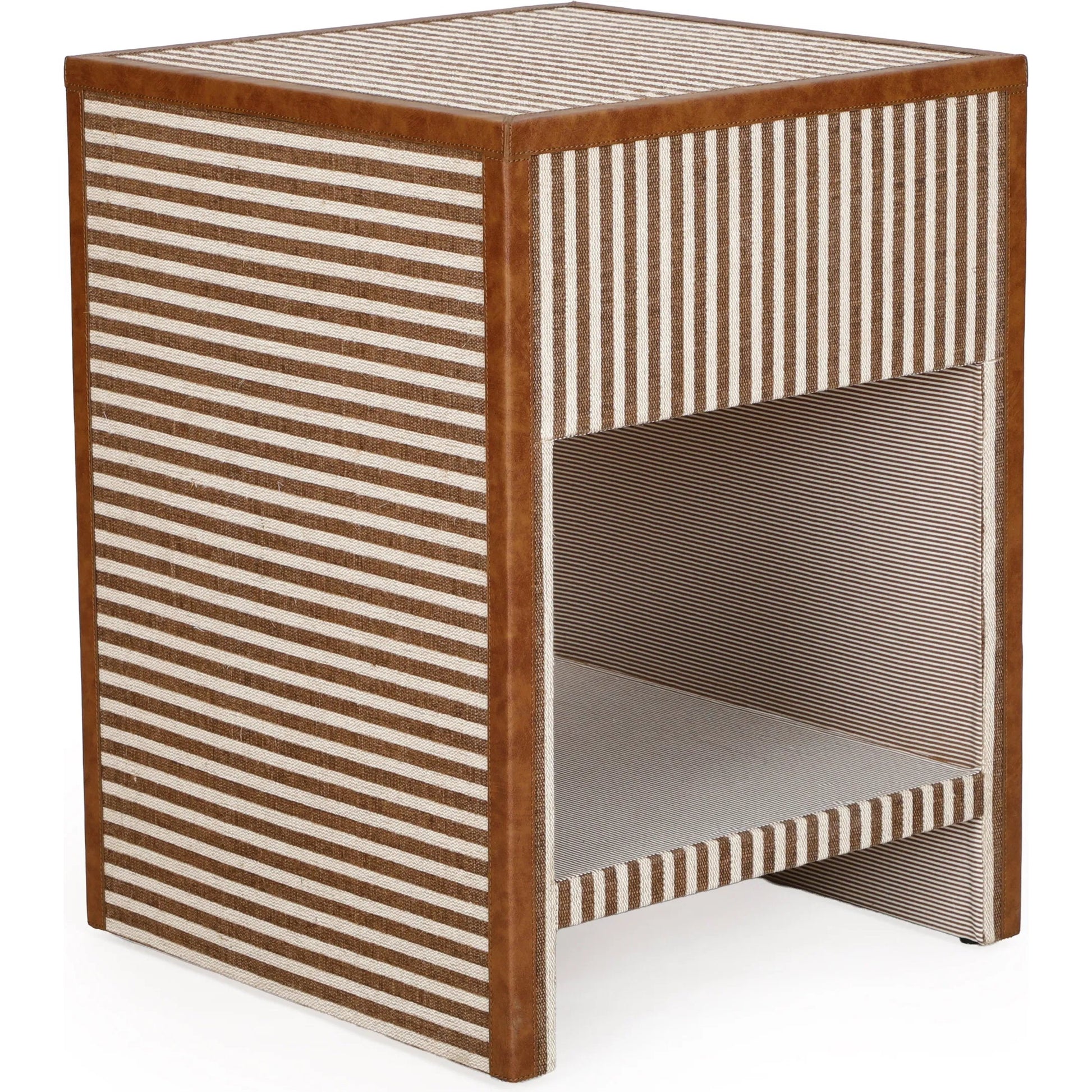 Kora 1-Drawer Contract-Grade Nightstand by TOV Furniture in brown. Made from cotton, jute, mdf in a unique style.