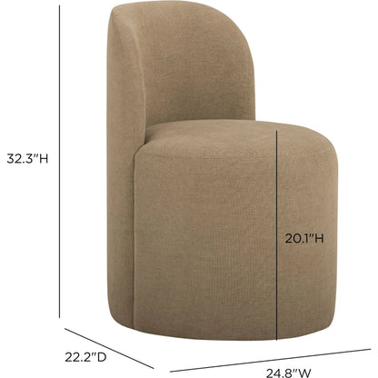 Persa Round Back Performance Dining Chair by TOV Furniture. Made from chenille, plywood in a unique style.