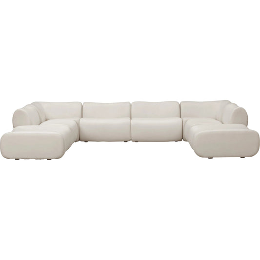 Zenith 8-Piece Contract-Grade Upcycled Modular U-Sectional by TOV Furniture. Made from fabric, plywood, rubberwood in a unique style.