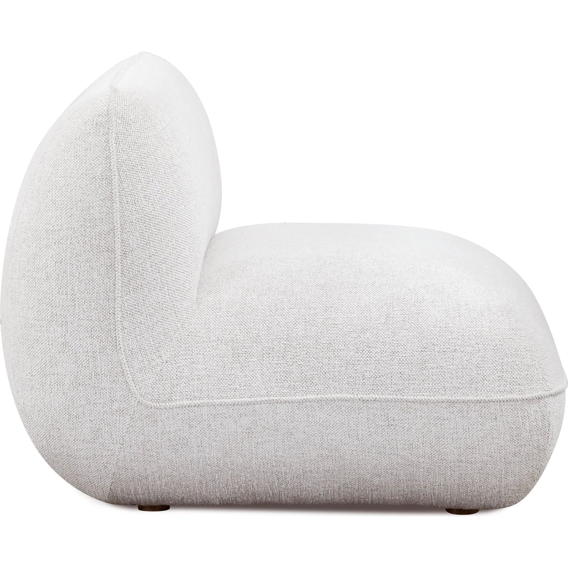 Arezza Contract-Grade Basketweave Chenille Armless Chair by TOV Furniture in stone white. Made from fabric, plywood, rubberwood in a unique style.