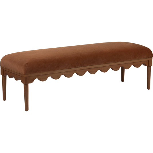 Oodle Performance Vegan Mohair Bench by TOV Furniture. Made from faux mohair, rubberwood, walnut veneer in a unique style.