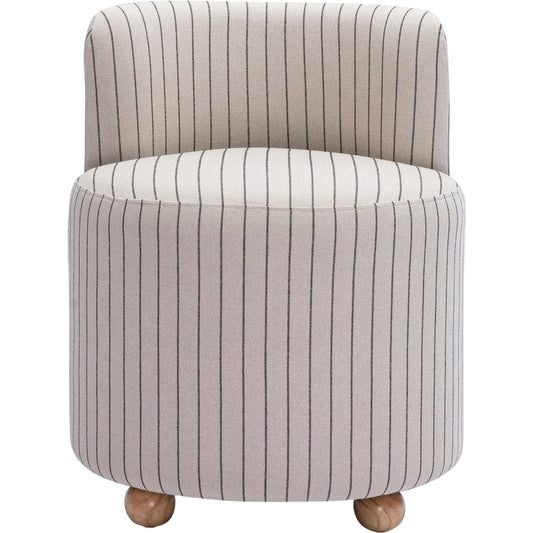 Hakuna Striped Linen Desk Chair by TOV Furniture in black, white. Made from fabric, plywood, rubberwood in a unique style.