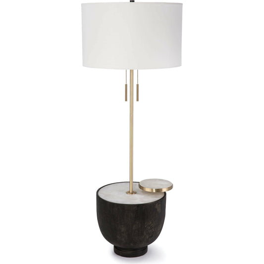 Theo Floor Lamp by Regina Andrew in black and black. Made from birch wood in a modern style.