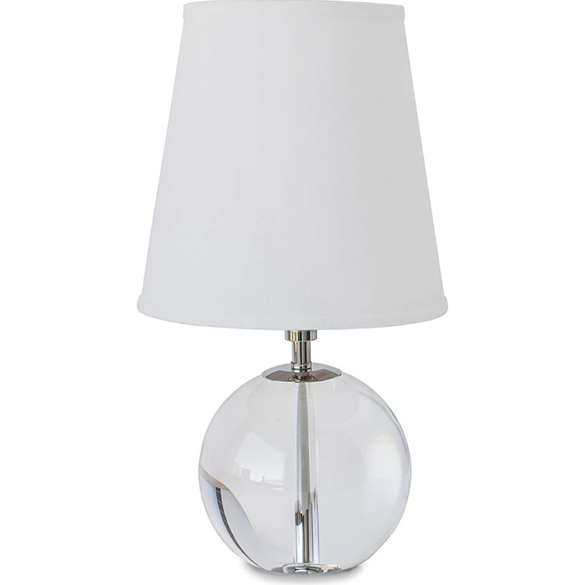 Crystal Mini Sphere Lamp by Regina Andrew in nickel and clear. Made from crystal in a modern style.