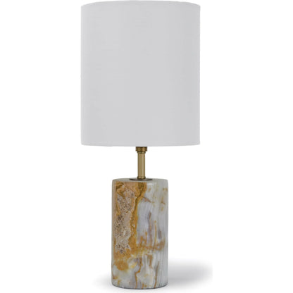 Jade and Brass Mini Cylinder Lamp by Regina Andrew in white, natural. Made from jade in a eclectic & global style.