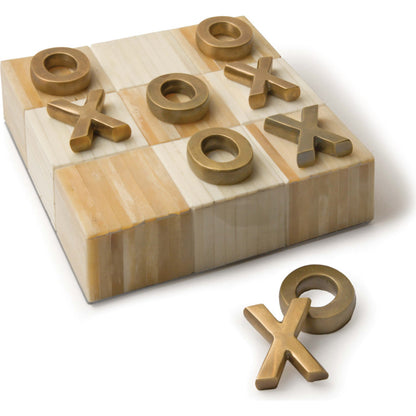Tic Tac Toe Flat Board with Nickel Pieces by Regina Andrew. Made from bone in a eclectic & global style.