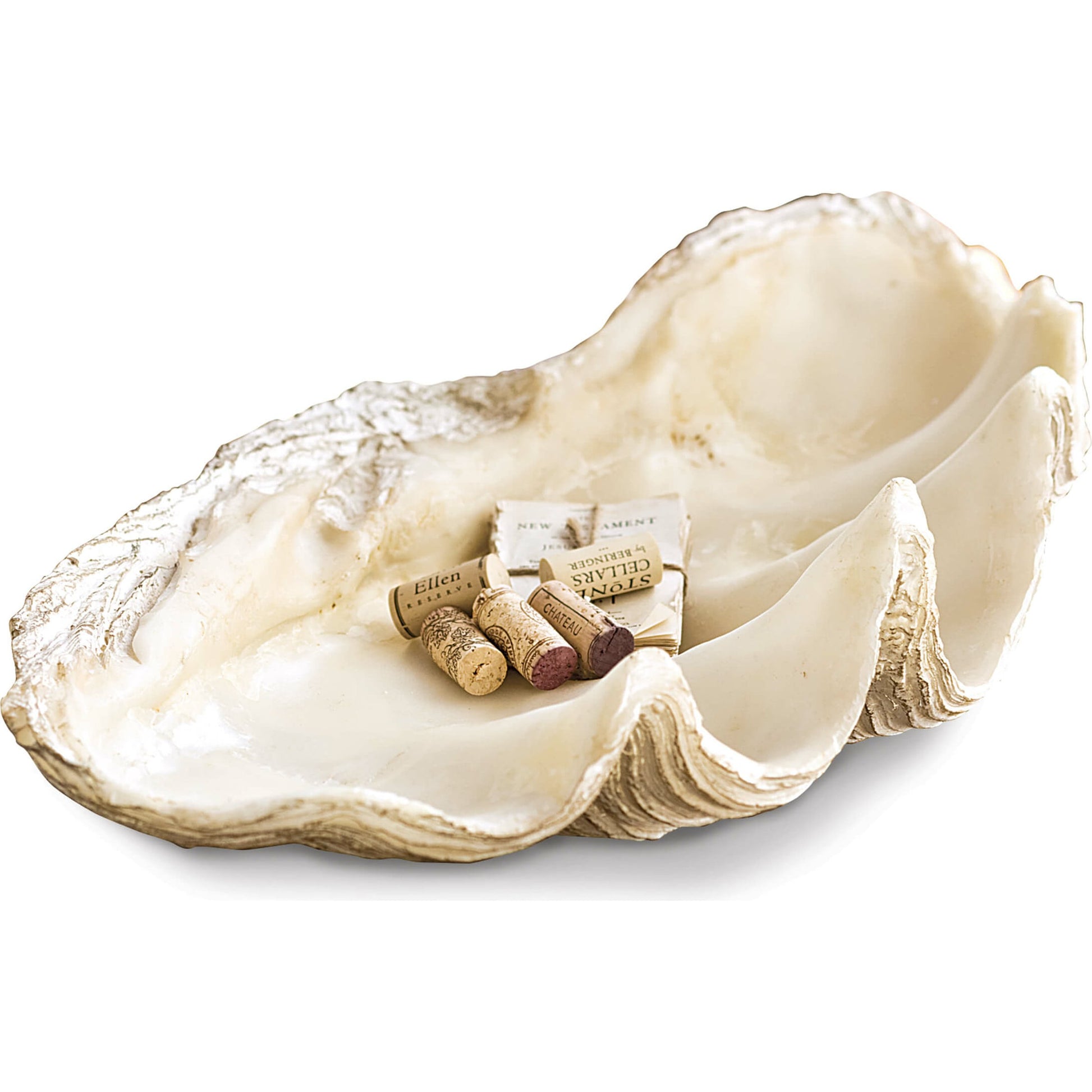 Imperial Clam by Regina Andrew in white, natural and white. Made from resin in a coastal style.