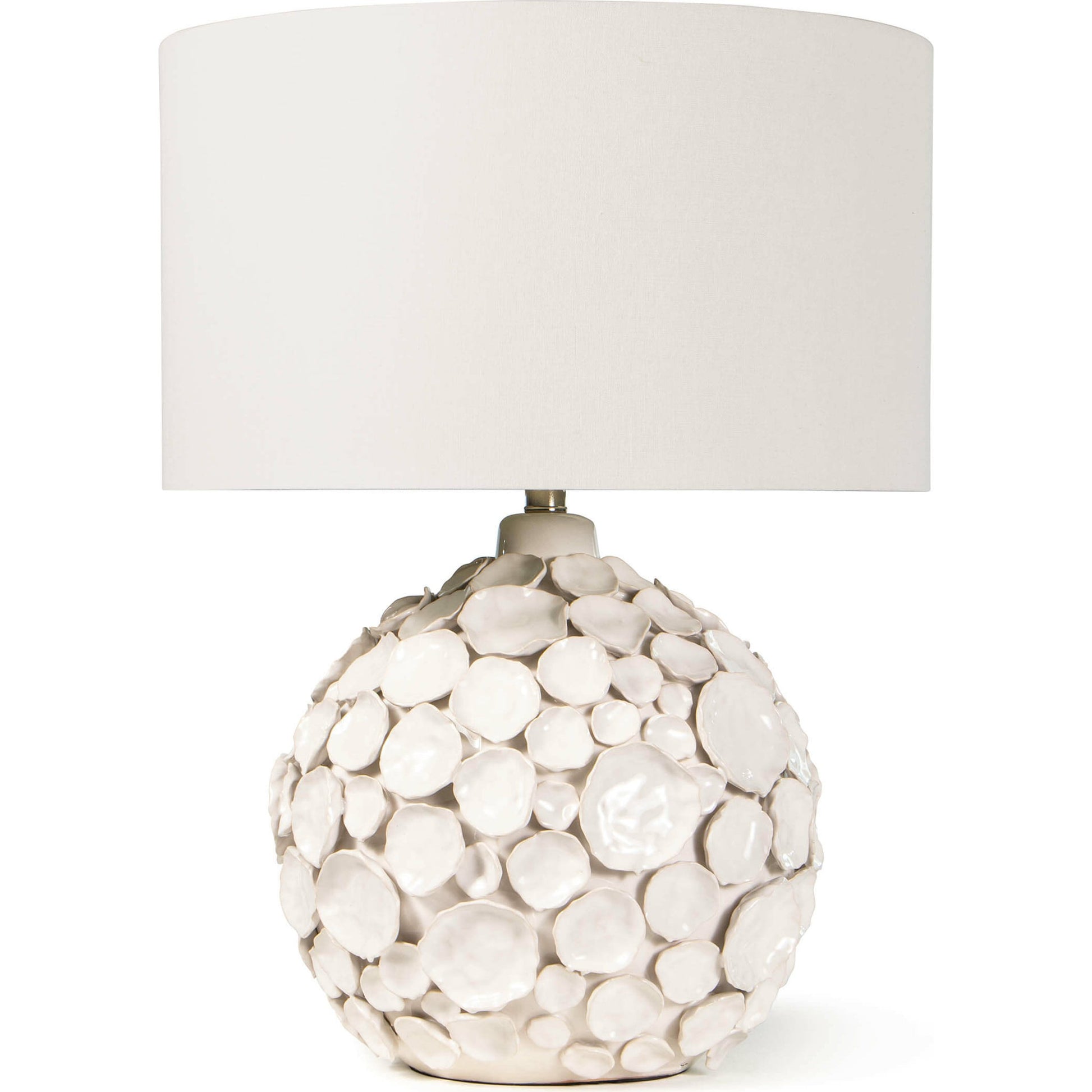 Lucia White Ceramic Table Lamp by Regina Andrew in white. Made from ceramic in a coastal style.