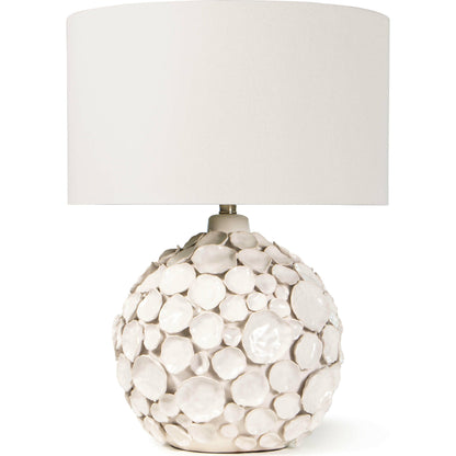 Lucia White Ceramic Table Lamp by Regina Andrew in white. Made from ceramic in a coastal style.