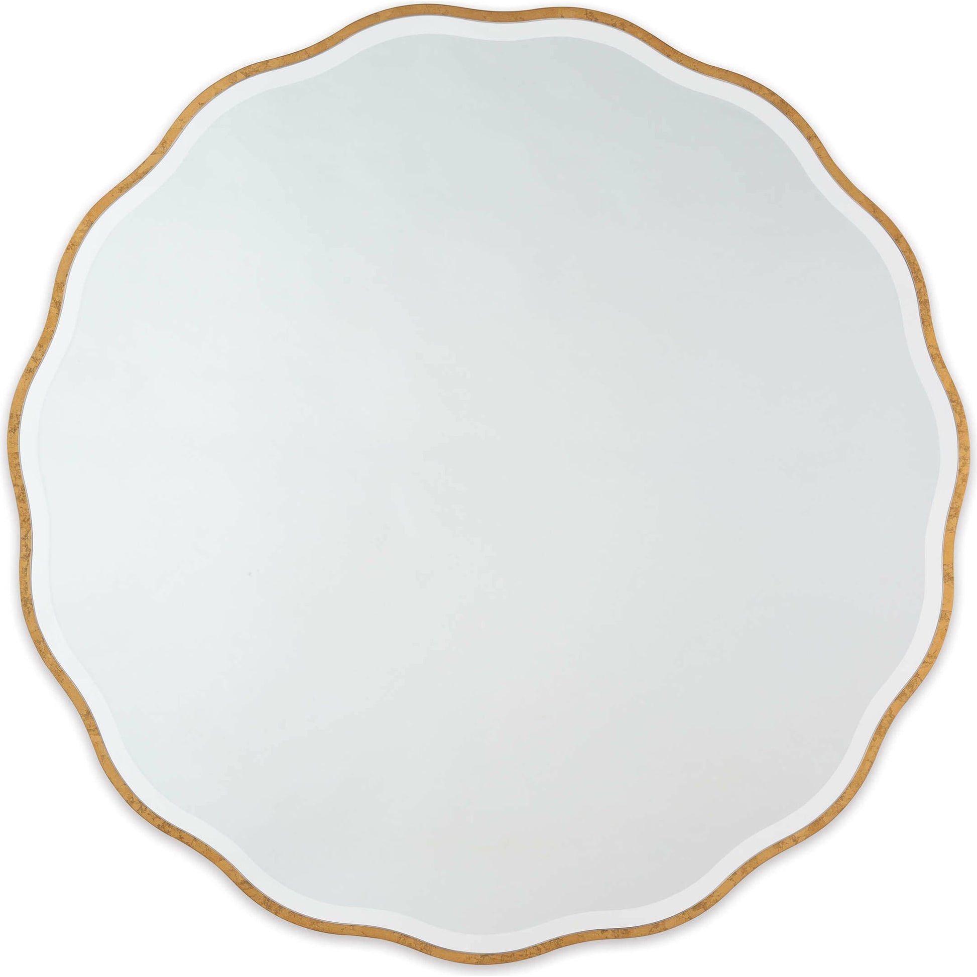 Candice Round Mirror by Regina Andrew in gold and gold leaf. Made from resin in a transitional style.