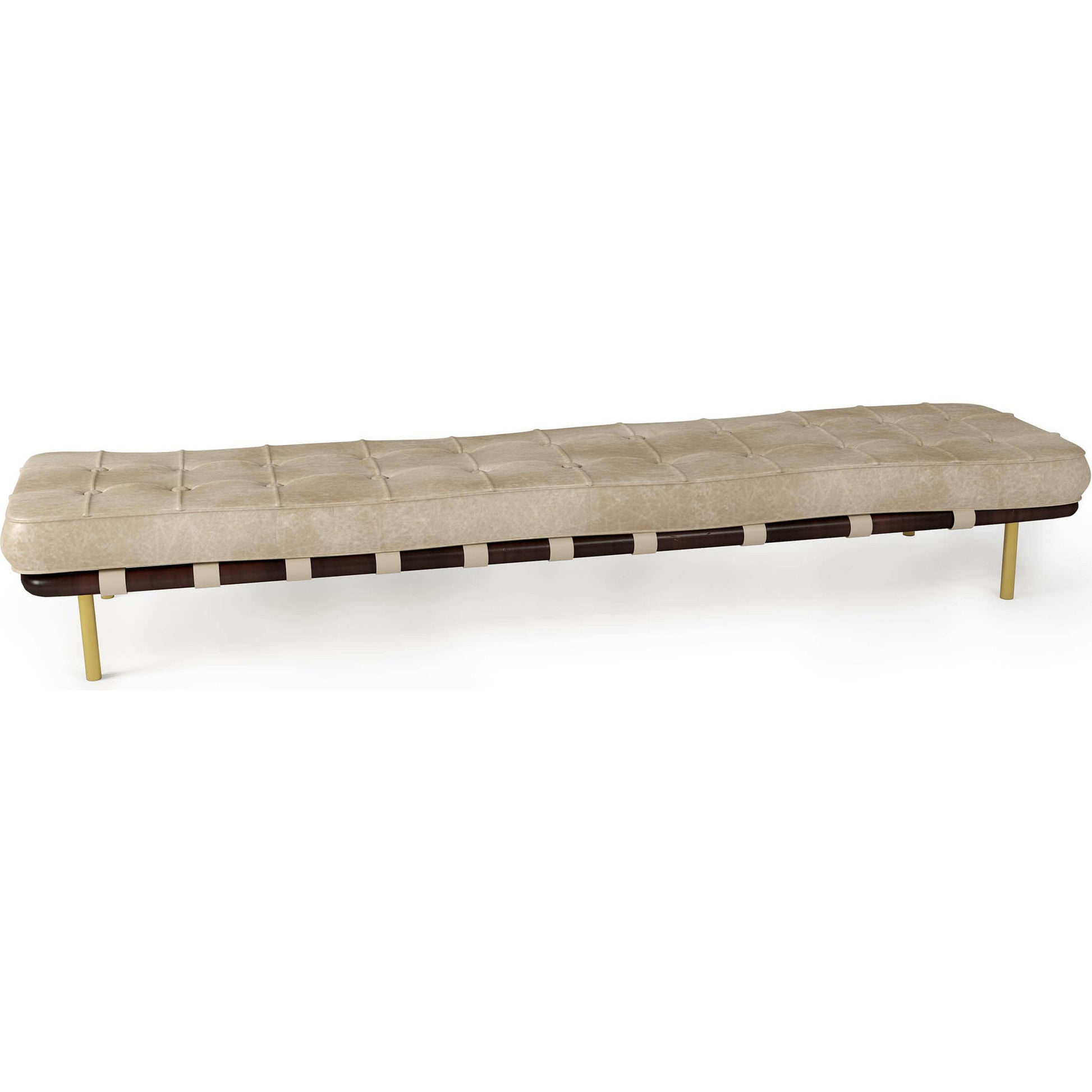 Tufted Gallery Bench by Regina Andrew. Made from leather in a modern style.