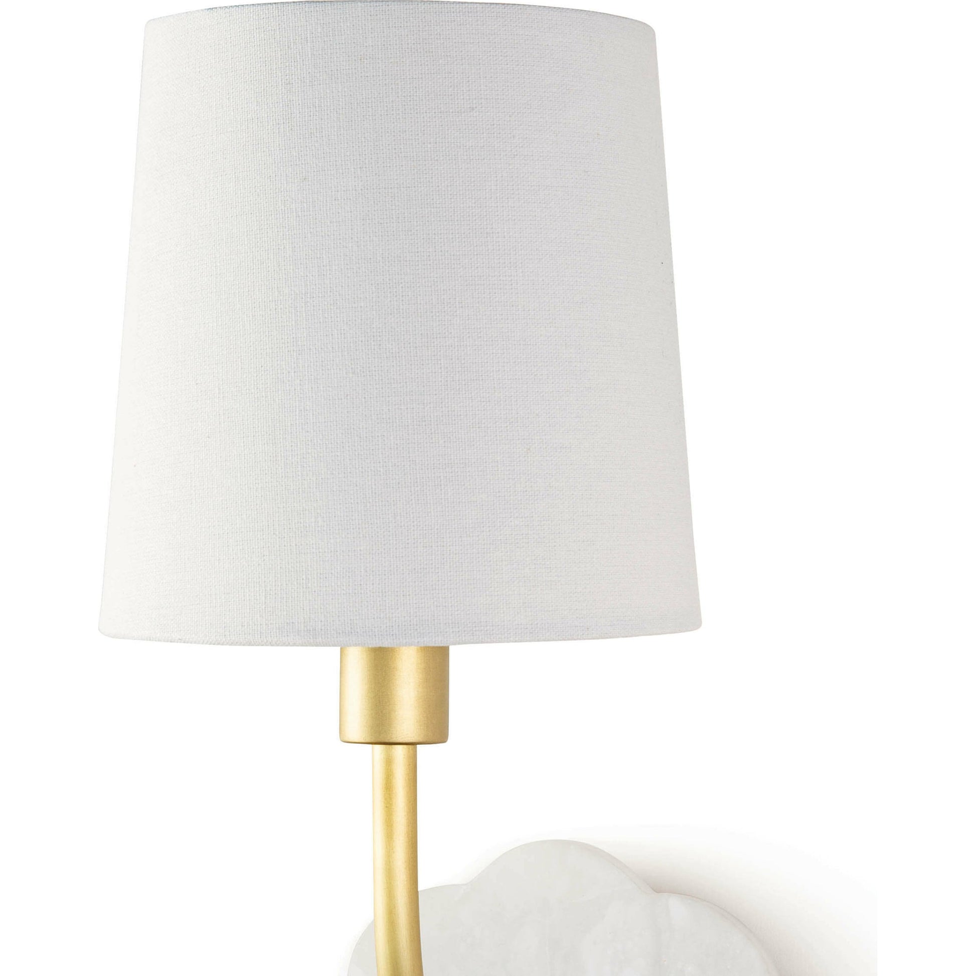 Camilla Bent Arm Sconce by Regina Andrew in white and natural stone. Made from alabaster in a transitional style.
