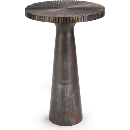 Ellis Table by Regina Andrew in ebony and blackened iron. Made from aluminum in a eclectic & global style.