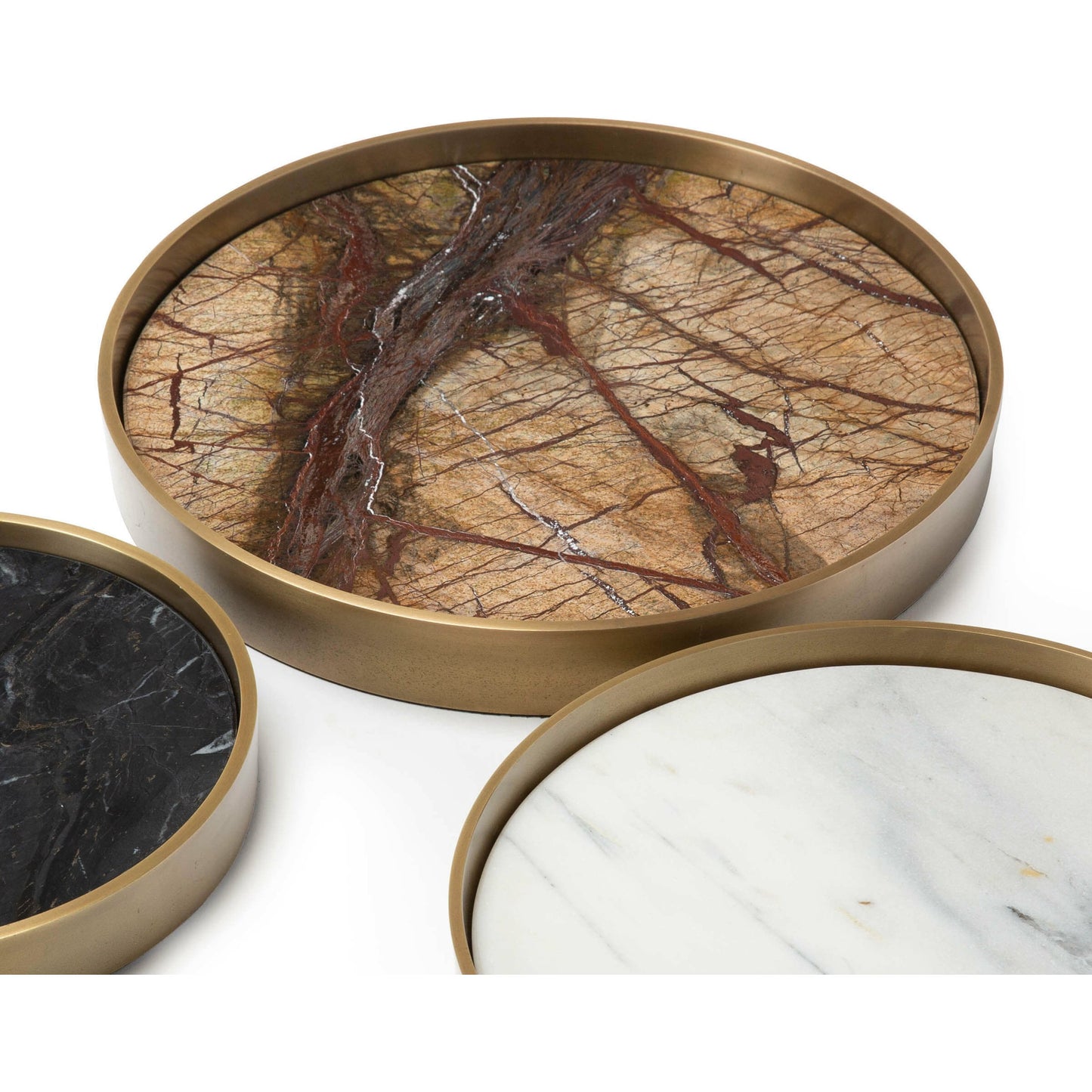 004 SR-770012 | Closeup | Mixer Trays (Set of 3) by Regina Andrew in brass and natural brass. Made from steel in a modern style.