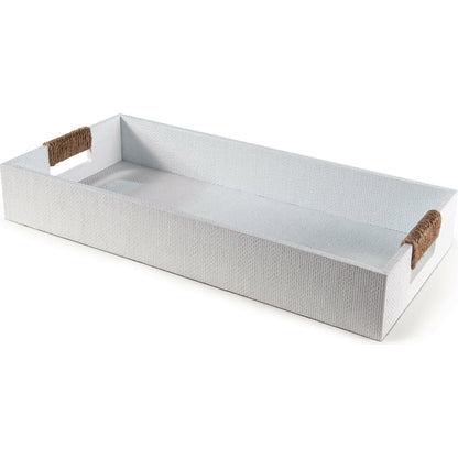 Logia Rectangle Tray by Regina Andrew in white. Made from resin in a modern style.