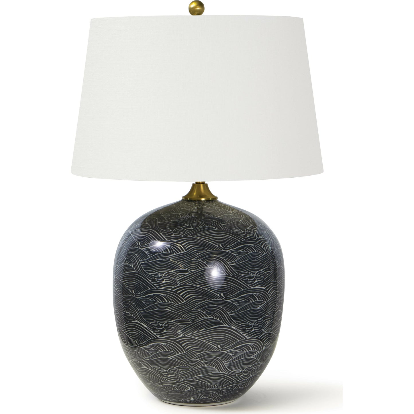 001 SR-769953 | Primary Silo | Harbor Ceramic Table Lamp by Regina Andrew in black and ebony. Made from ceramic in a modern style.