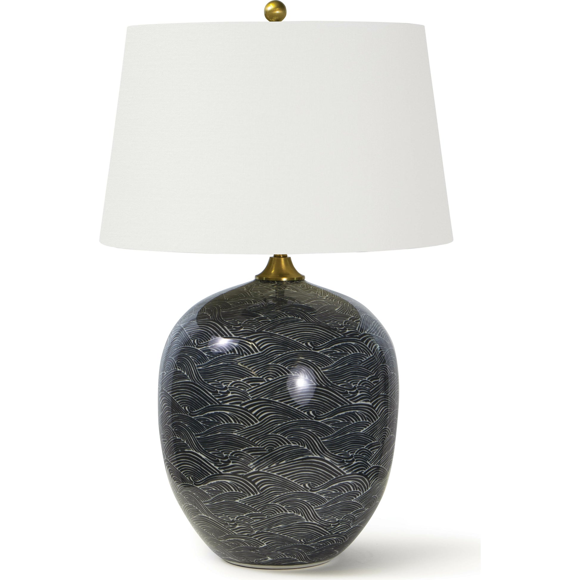 Harbor Ceramic Table Lamp by Regina Andrew in black and ebony. Made from ceramic in a modern style.