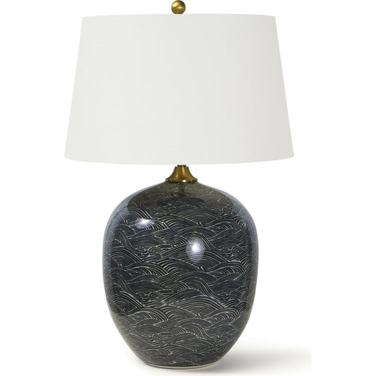 Harbor Ceramic Table Lamp by Regina Andrew in black and ebony. Made from ceramic in a modern style.