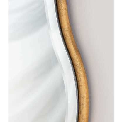 Candice Round Mirror by Regina Andrew in gold and gold leaf. Made from resin in a transitional style.