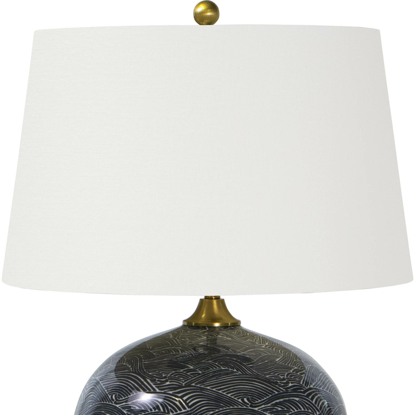 002 SR-769953 | Closeup | Harbor Ceramic Table Lamp by Regina Andrew in black and ebony. Made from ceramic in a modern style.