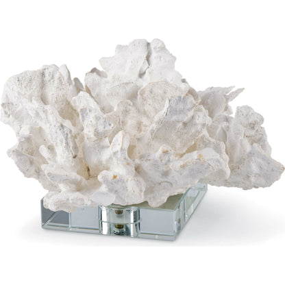 Flower Coral on Crystal Base by Regina Andrew in white, natural and white. Made from resin in a coastal style.