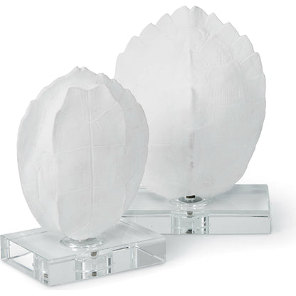 Turtle Shells on Crystal (Set of 2) by Regina Andrew in white, natural. Made from resin in a coastal style.