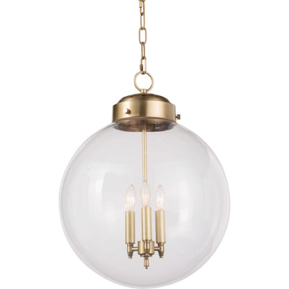 Globe Pendant in Polished Nickel by Regina Andrew in nickel and polished nickel. Made from glass in a traditional style.