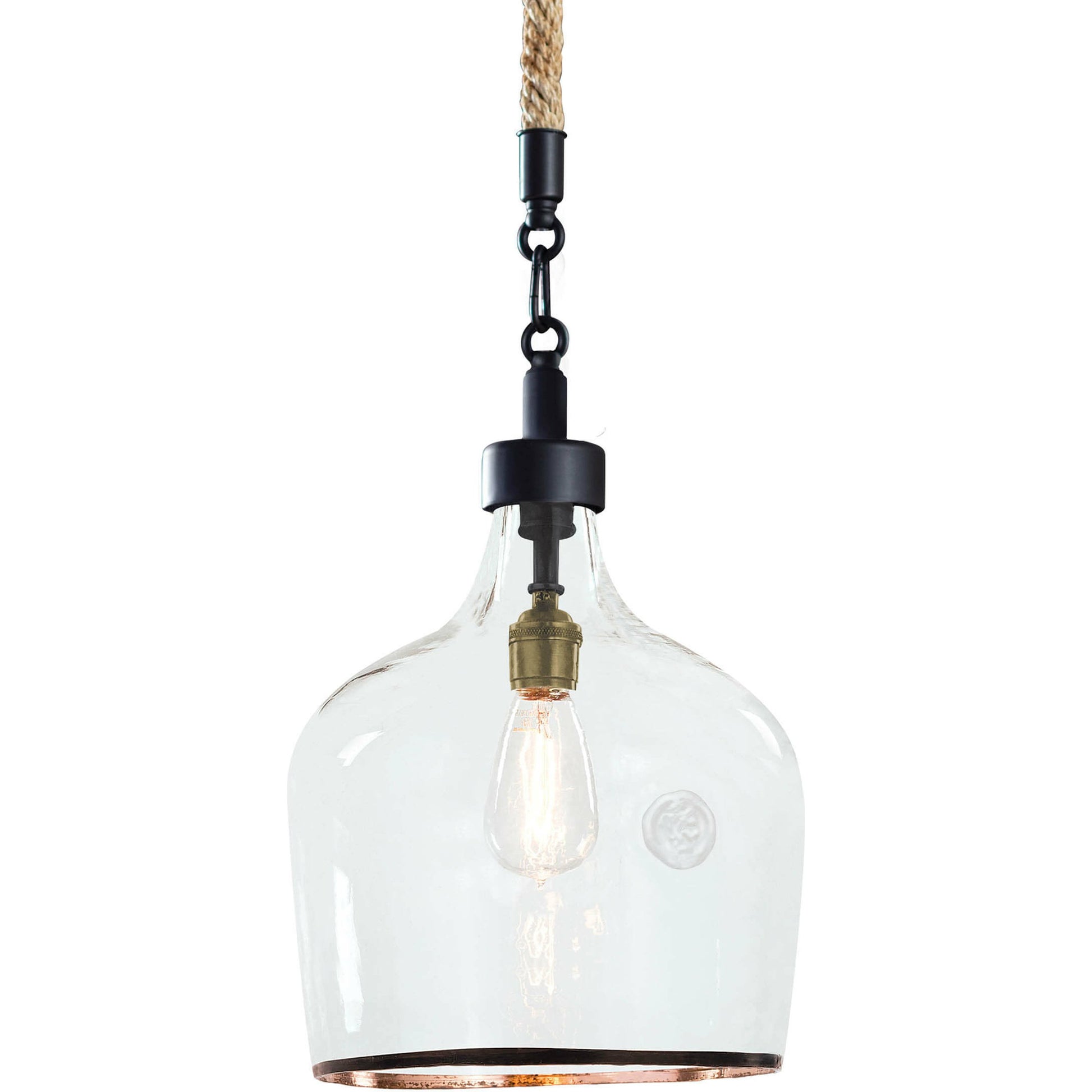 Demi John Pendant by Regina Andrew in ebony and blackened steel. Made from unique in a transitional style.