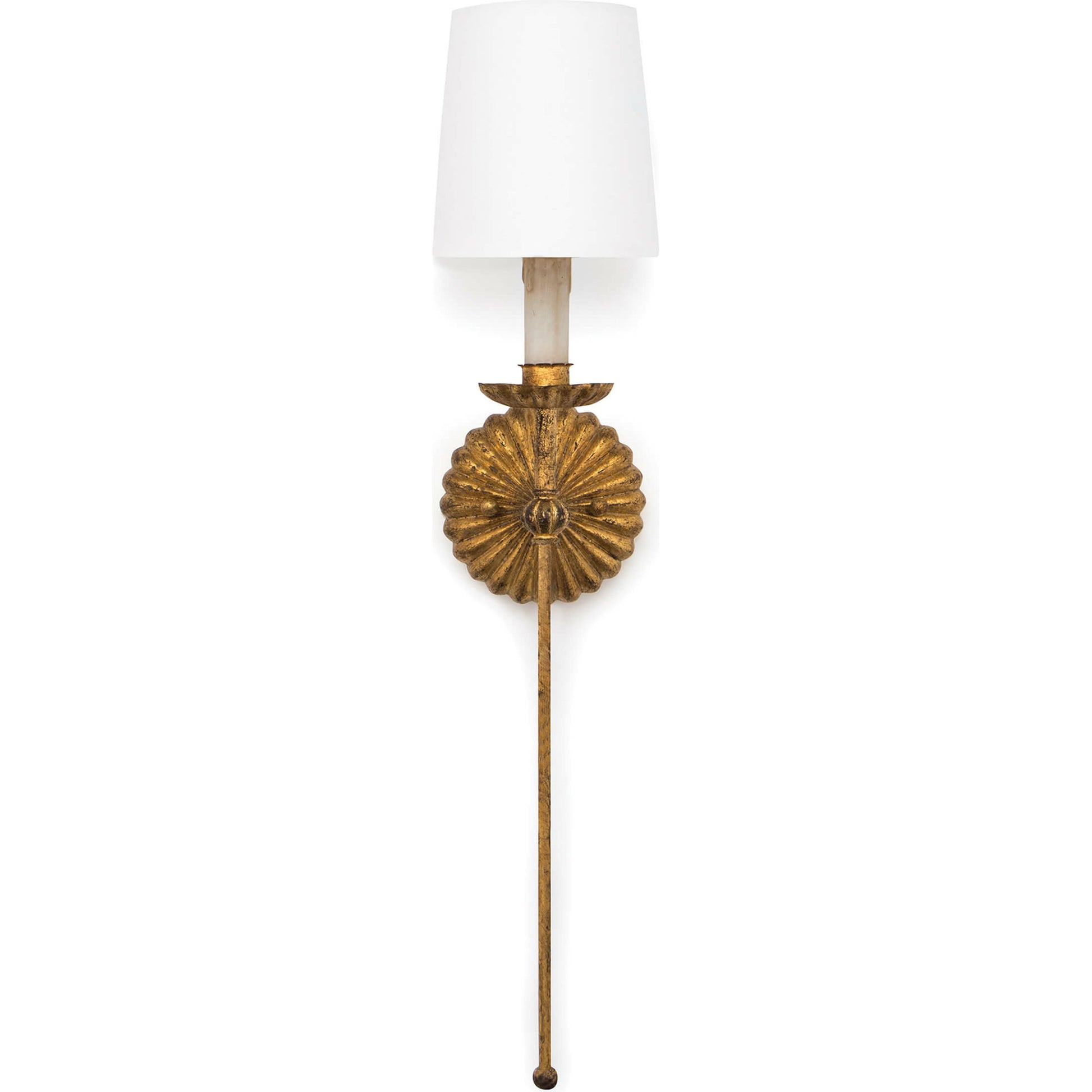 Clove Sconce Single by Regina Andrew in gold and antique gold leaf. Made from iron in a traditional style.