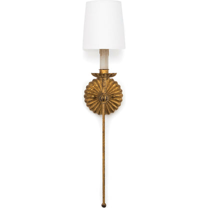 Clove Sconce Single by Regina Andrew in gold and antique gold leaf. Made from iron in a traditional style.
