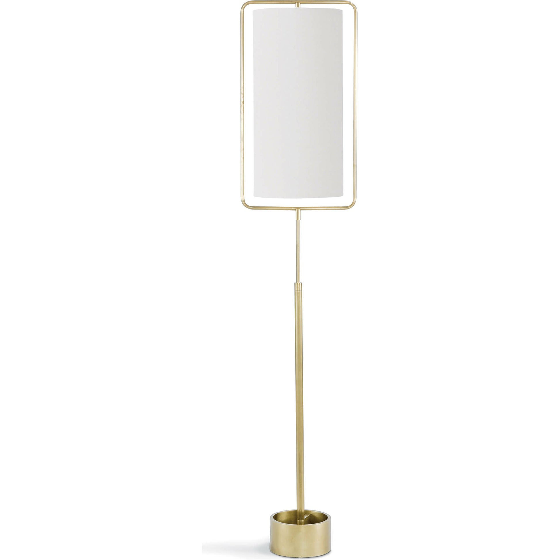 Geo Rectangle Floor Lamp by Regina Andrew in brass and natural brass. Made from steel in a modern style.