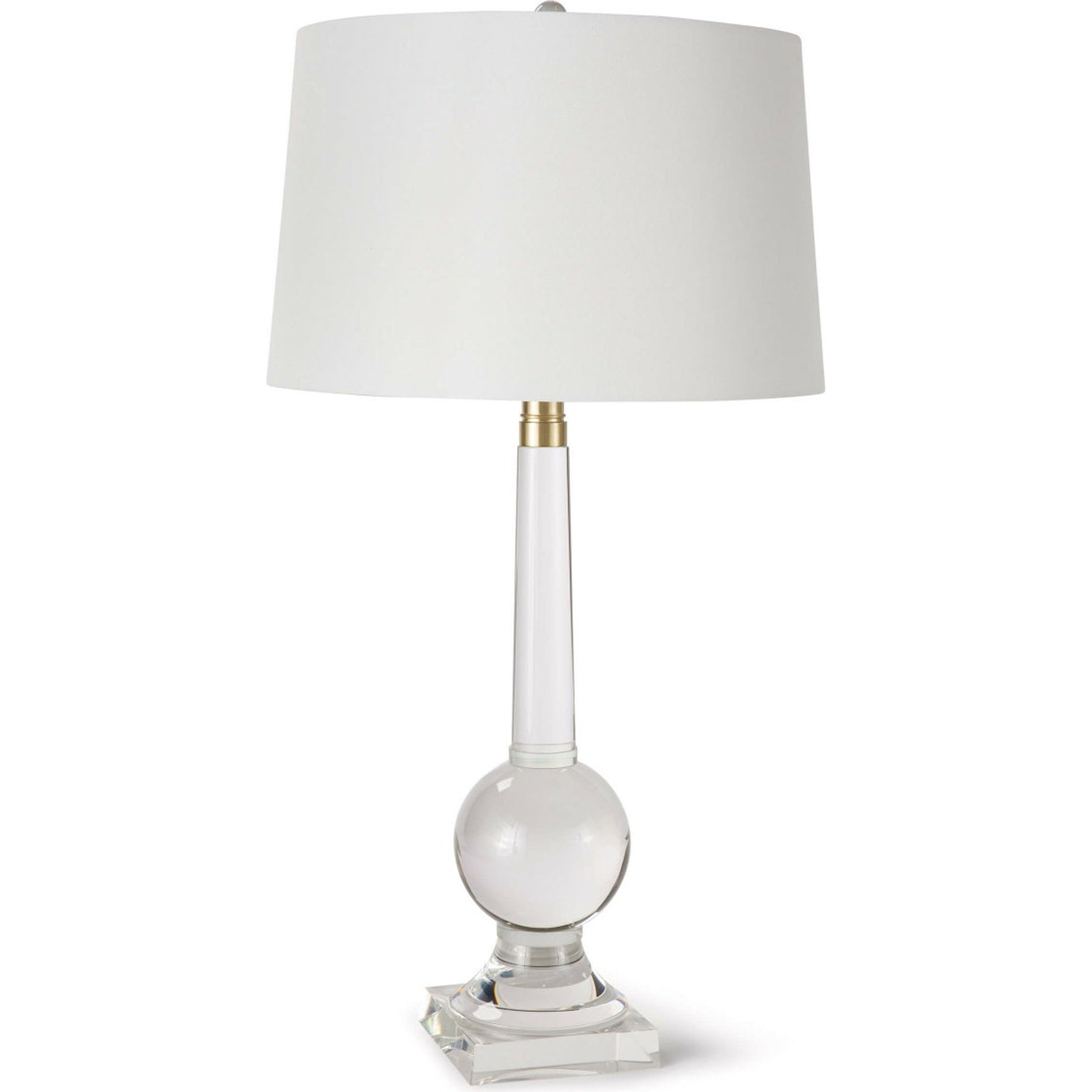 Stowe Crystal Table Lamp by Regina Andrew in clear and clear. Made from crystal in a transitional style.