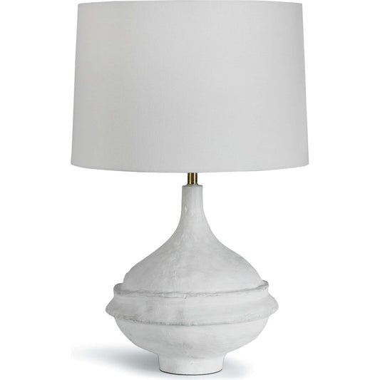 Riviera Table Lamp by Regina Andrew in white, natural and white. Made from aluminum in a modern style.