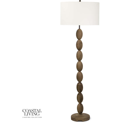 Buoy Floor Lamp by Regina Andrew in brown. Made from birch wood in a coastal style.