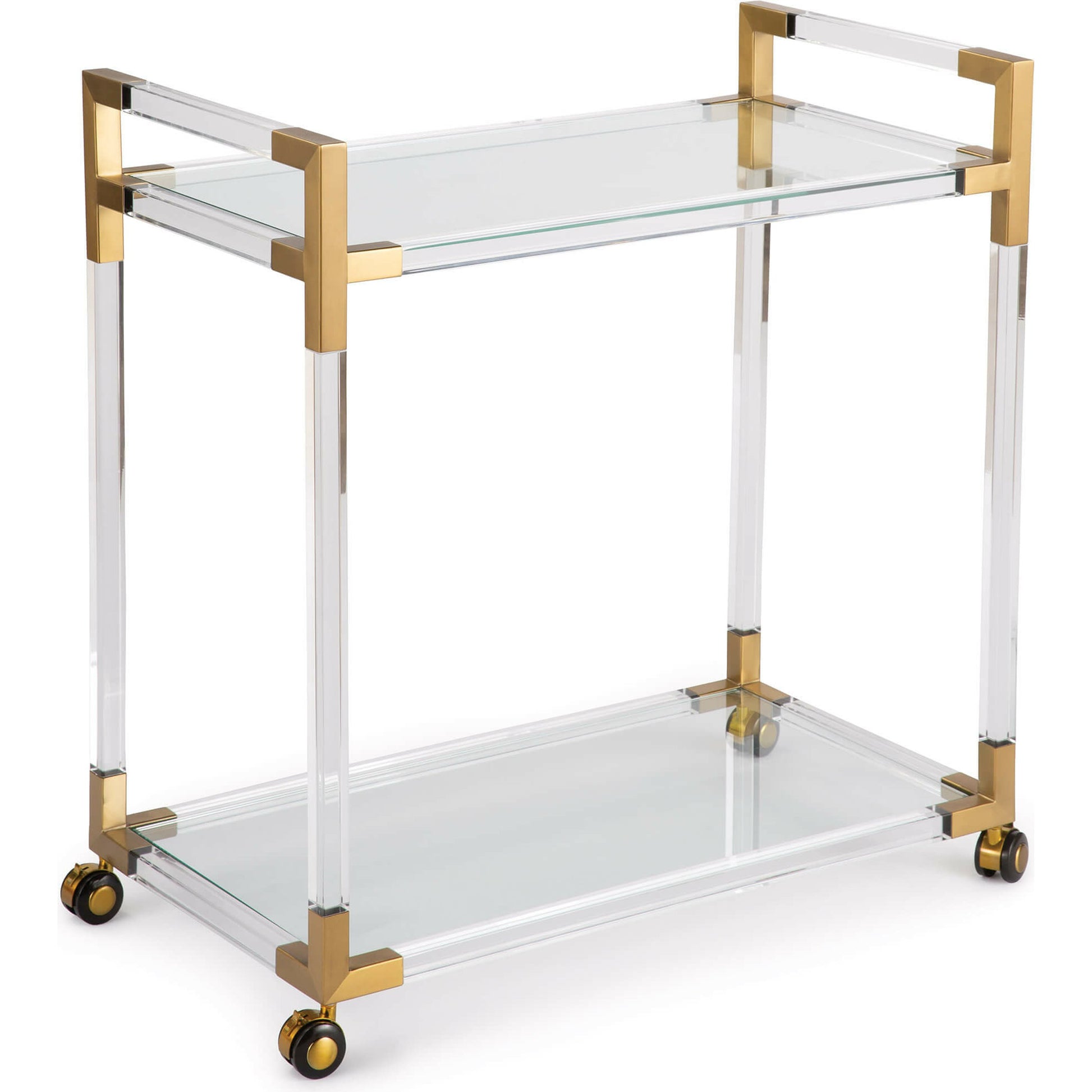 Americano Bar Cart by Regina Andrew in clear and clear. Made from acrylic in a modern style.