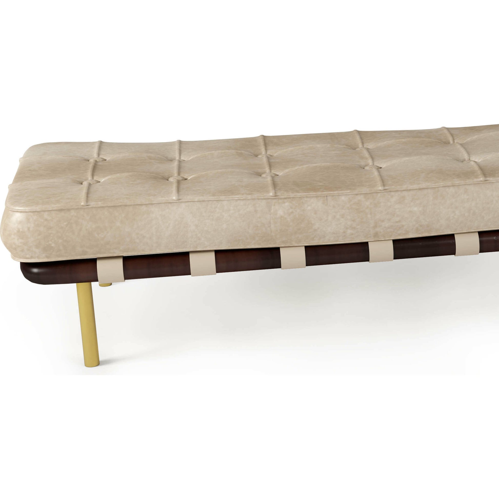 Tufted Gallery Bench by Regina Andrew. Made from leather in a modern style.