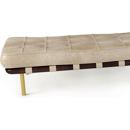 Tufted Gallery Bench by Regina Andrew. Made from leather in a modern style.