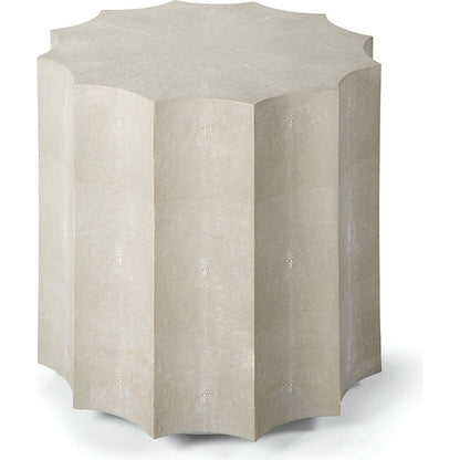 Marilyn Shagreen Scalloped Table by Regina Andrew in gray and ivory gray. Made from mdf in a modern style.