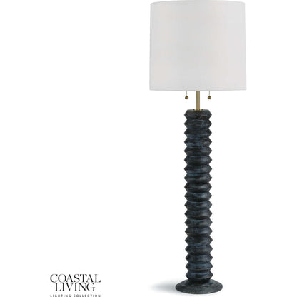 Accordion Floor Lamp by Regina Andrew in ebony and ebony. Made from paulownia wood in a modern style.