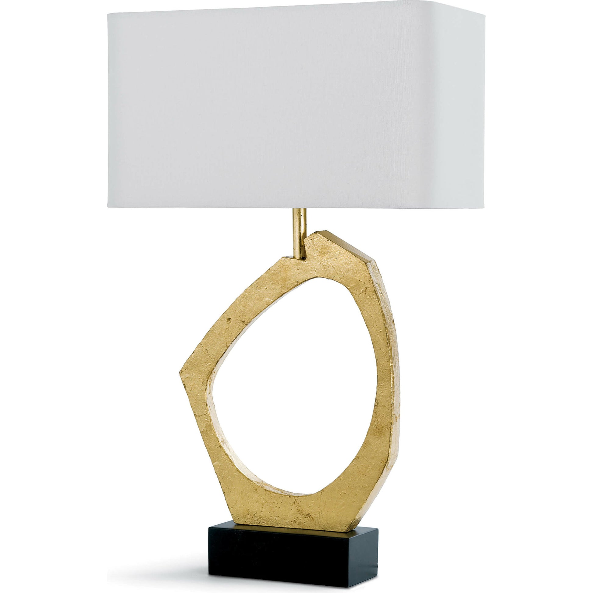 Manhattan Table Lamp by Regina Andrew in gold and gold leaf. Made from resin in a modern style.
