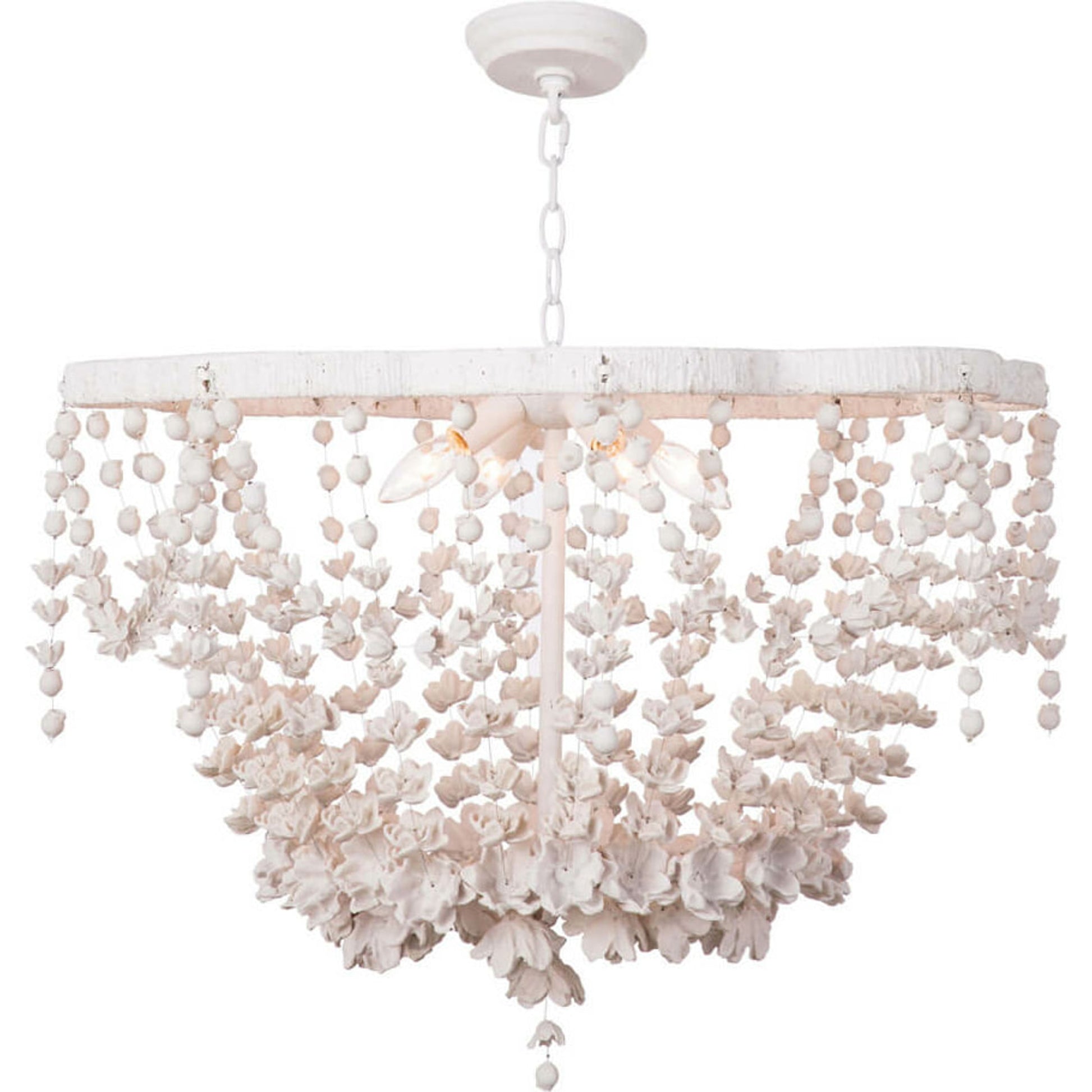 Vanessa Basin Chandelier by Regina Andrew in white, natural and white. Made from resin in a coastal style.