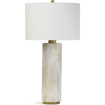 Gear Alabaster Table Lamp by Regina Andrew in white, natural. Made from alabaster in a modern style.
