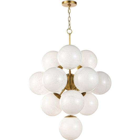 La Dame Chandelier by Regina Andrew in brass and natural brass. Made from steel in a modern style.