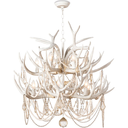 Cheyanne Antler Chandelier by Regina Andrew in white, natural and white. Made from resin in a rustic style.