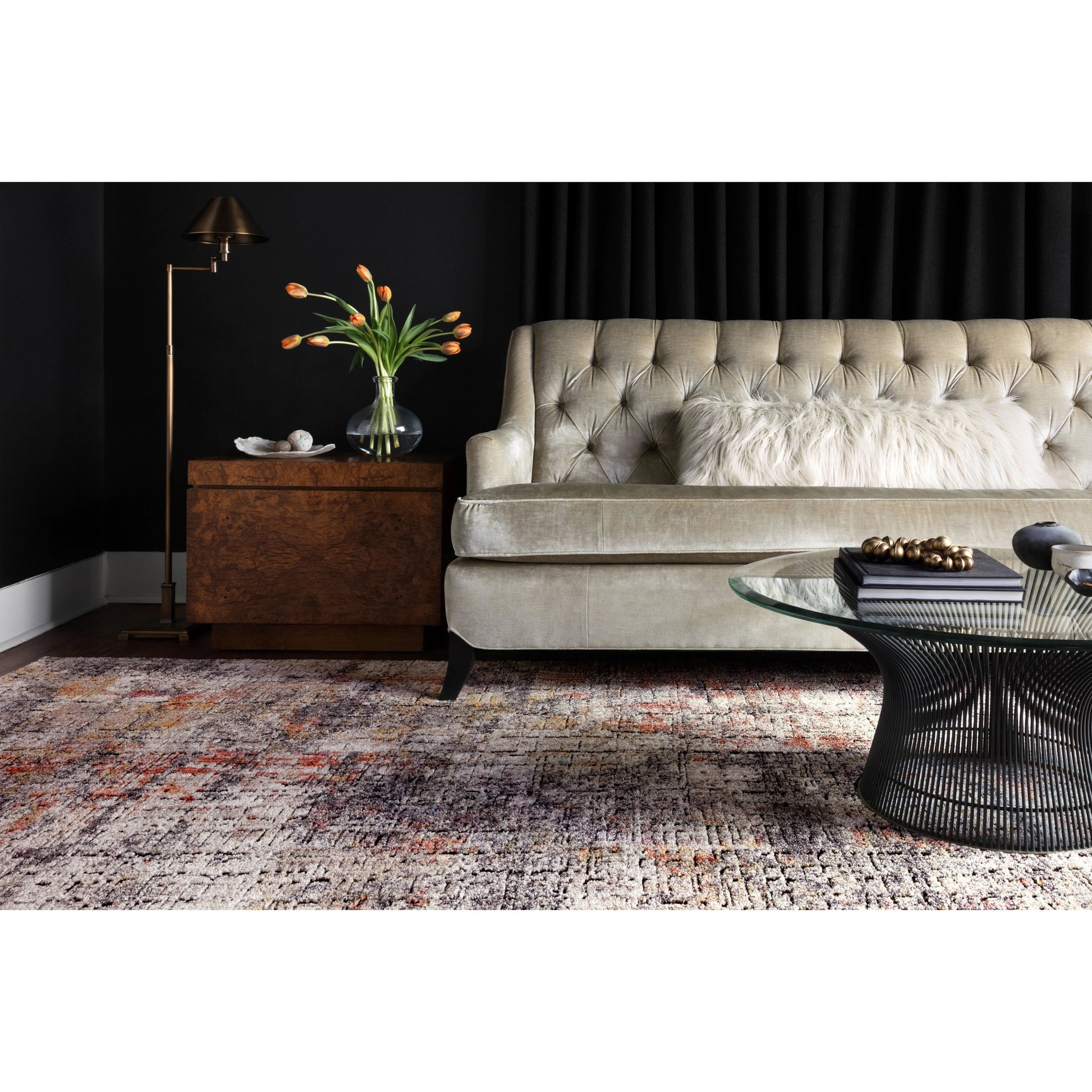 Medusa MED-07 Rug by Loloi in graphite, sunset. Made from 100% polyester in a modern style.