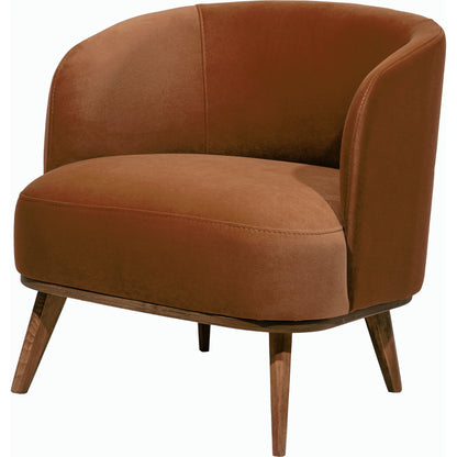 Megan Armchair - 539450 by Surya in caramel, dark brown and wood finish. Made from polyester, beechwood, polyurethane foam in a modern style.