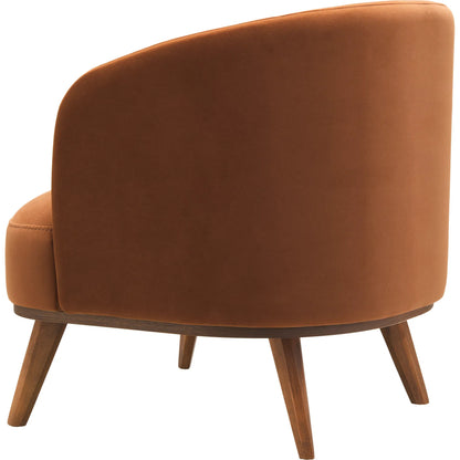 Megan Armchair - 539450 by Surya in upholstery: light pink, base: camel and wood finish. Made from polyester, beechwood, polyurethane foam in a modern style.