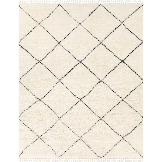 Meknes Rug - 24983 by Surya in cream, black. Made from 100% new zealand wool in a unique style.