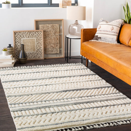 Meknes Rug - 24984 by Surya in charcoal, gray, cream. Made from 100% new zealand wool in a unique style.