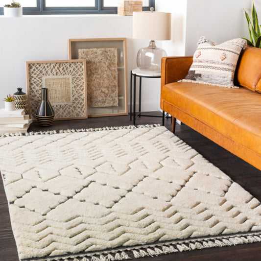 Meknes Rug - 24985 by Surya in cream, charcoal. Made from 100% new zealand wool in a unique style.